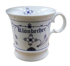 Klönbecher Kaffeepott  Porzellan Kaffeebecher Kaffeetasse Teetasse Indisch Blau