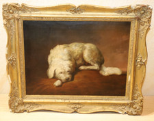 Hund Öl auf Leinwand, Ölgemälde Antik Bild Signiert Seiler, 41x 34,5cm