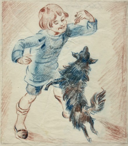 Ein junge bringt einen hund - junge,