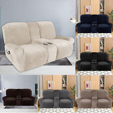 2 Sitzer Kinosofa Silberfuchs Samt Loungesessel Sofabezug mit Getränkehalter DE