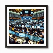 Tokyo Stock Exchange Kunstdruck gerahmt Wandbild Poster Leinwanddruck Bild