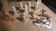 Weihnachtsfiguren, Engel, Tiere, Holz, alt, antik, Sammlung, 12-teilig
