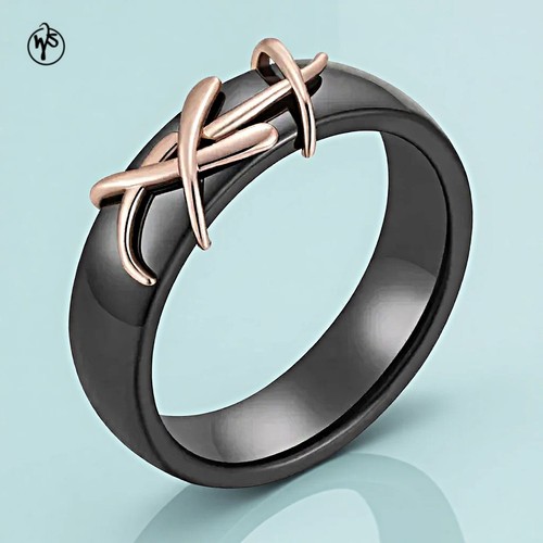 Ring aus schwarzer keramik mit - schwarzer,