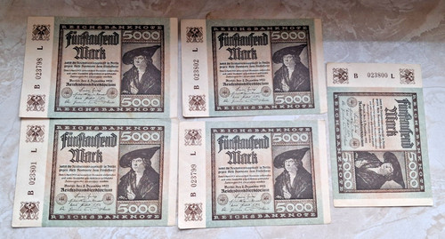 5000 mark reichsbanknote - x,