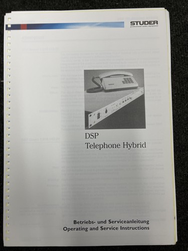 Studer dsp telephone hybrid - studer,