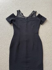 GUESS Kleid Abendkleid Cocktail Schwarz Weihnachtlich Gr. S 34 36