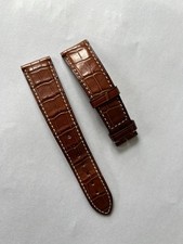 Zenith Uhrenband Band Uhrenarmband 19 16 Alligator strap cognac Ziernaht Kroko
