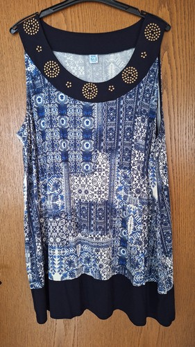 Tunikakleid blau mit nieten - tunikakleid,