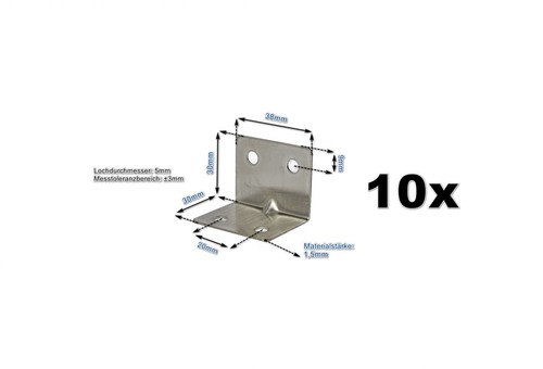 10x edelstahl winkel - 10x,