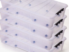 4x Unterbettbox Rollbox Aufbewahrungsbox mit Deckel 35L Spielzeugkiste Rollen