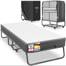 Klappbett Gästebett bis 250kg Reisebett inkl. Matratze, Rollen 