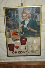 Altes Reklameschild/Dauerkalender 50er Jahrer,Onko Kaffee,Retro,Vintage,Original