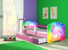 Jugendbett Kinderbett mit einer Schublade und Matratze ROSA 140x70 160x80 180x80