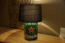 LED-Tischlampe aus einer echten Heineken 5 L Bierfaß Bierdose Lampe Grau Dose