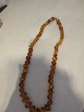 Echte Bernsteinkette mit Federring Aus Gelbgold 585 585