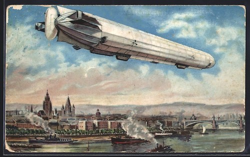 Künstler leipzig zeppelin - künstler-ak,