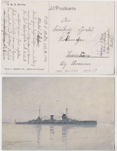 Sms moltke marine 1914 - ak,