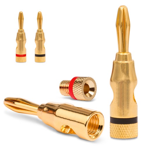 Bananenstecker vergoldet - 4x,