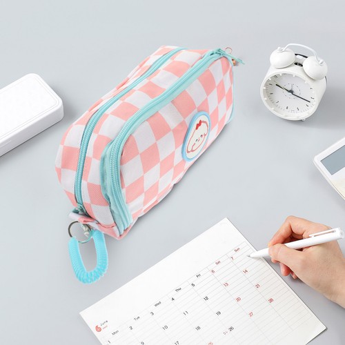 Reusable pink pencil bag - pencil, large