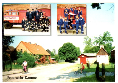 Postkarte feuerwehr damme - postkarte,