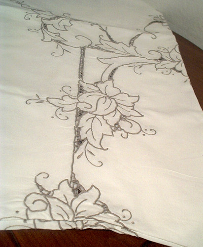 Edle tischdecke richelieu - tischdecke,