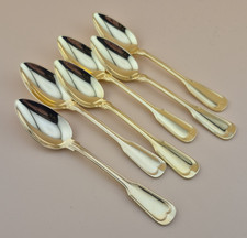 WMF 6 TEELÖFFEL  Augsburger FADEN Vergoldet Note 3 - ca. 13,7 cm