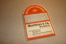 Alte Belichtungstabelle -