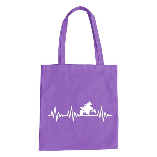 Herzschlag quad baumwolltasche - quad,