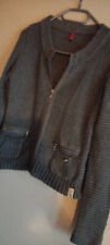 Damenjacke , Damenstrickjacke , Strickjacke , Freizeitjacke ,graue  Jacke QS by