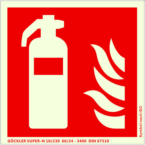 Feuerlöscher schild 20x20cm - feuerlöscher,