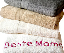 Handtuch mit Namen bestickt nach Wunsch Handtuch Sauna Wellness Duschtuch baden