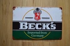BECKS Bier Blechschild - Retro - Vintage - Werbeschild - Deko