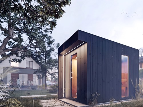 Gartensauna musta komplettset - gartensauna,