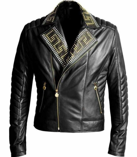 Versace leather jacket - h&m,