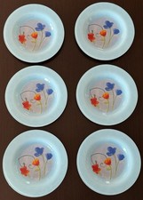 Dessertteller Kuchenteller Glas, Set 6 Stück, 21 cm, Farbe Blau, Gebraucht