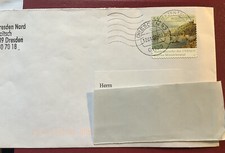 briefmarken deutschland doppelt gestempelt, Zwei Rundstempel Hand und Maschine