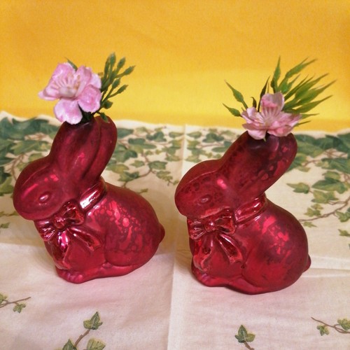 Glas osterhase krakeliert rot - krakeliert,