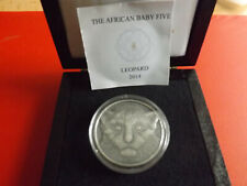 *750st! Burundi 5000 Francs 2014 1Oz Silber Antique Finish*Leoparden-Baby(Ki.11)