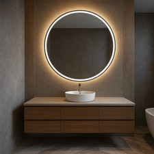 LED Wandspiegel Foram Ø70cm | Beleuchtet, rahmenlos, 4500K Neutralweiß