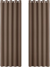 Verdunklungsvorhänge Ösenvorhang Set 228 x 167cm Cappuccino Gardinen Wohnzimmer