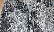 Mustang Jeans Hose Stretch Disco 80er 90er Vintage Schlange Punk schwarz/weiß