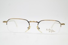Vintage Brille filou 016 Gold Schwarz Braun Halbrand Brillengestell eyeglasses