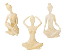 3er Set Yoga Deko Frau Figur