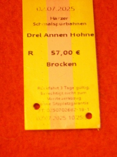 Fahrkarte der brockenbahn - fahrkarte,