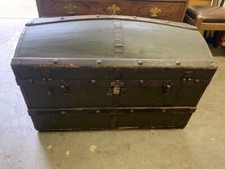 Alte tolle Reisetruhe Runddeckel ca. 1900 verschließbar