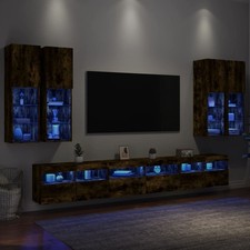 TV Wohnwand mit LED Anbauwand