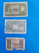 1 x 1+10+50 Lire Italien / Geldschein Banknote '