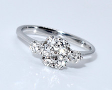 Brillant Ring 585/14K Weißgold 0,60ct. Diamanten Gr. 55 Handarbeit!