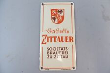 original altes Emailschild - Türschild Zittauer Societäts Brauerei