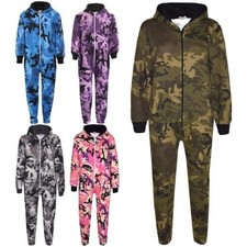 Mädchen Jungen Vlies Tarnfarbe A2Z Einteiler one piece Kinder Hausanzug 5-1